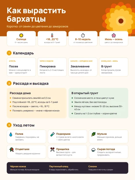 Бархатцы прямостоячие Тайшан Микс (ПРОФИ) семена